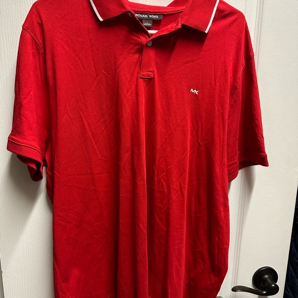 Michael Kors Red Men's Polo Shirt NWOT835